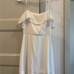 White Ruffle Strap Dress Altard State